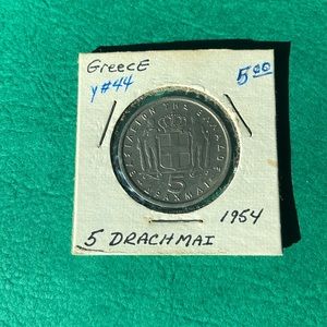 A - Greece 5 Drachmai 1954 Brilliant Uncirculated Coin - Paul I *** Beautiful